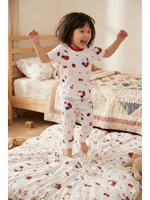 Tayo Baby Kız Çocuk Kısa Kol Pijama Takımı Desenli %100 Pamuklu Süprem Uyku Seti