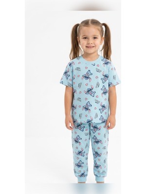 Tayo Baby Kız Çocuk Kısa Kol Pijama Takımı Desenli %100 Pamuklu Süprem Uyku Seti