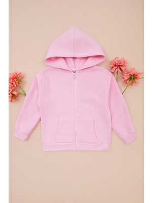 FullaModa Kapüşonlu Fermuarlı Unisex Çocuk Sweatshirt