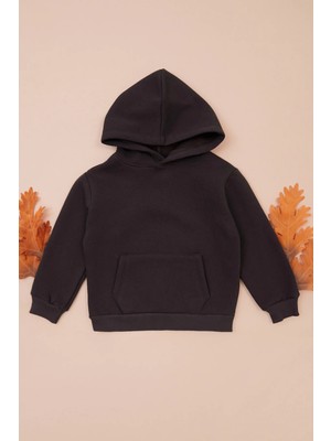 FullaModa 3 Iplik Kanguru Cepli Kapüşonlu Unisex Çocuk Sweatshirt