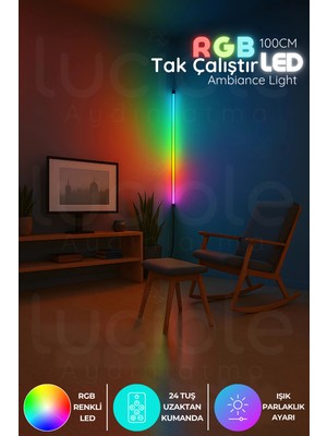Empressco Renkli LED Abajur Aplik, Uzaktan Kumandalı, 16 Renk, 4 Animasyon, Gece Lambası