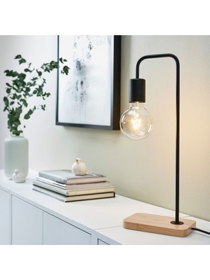 Empressco Bambu Tabanlı Siyah Dekoratif Masa Lambası, 47 Cm, Şık ve Modern Tasarım