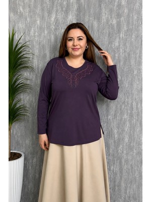 Modaplaza Kadın Taşlı Nakışlı Anne Bluz 007