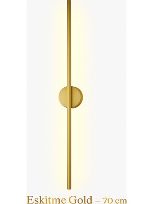 Empressco Modern Pilli Aplik Tak Çalıştır Kablosuz Ledli Eskitme Gold 70CM
