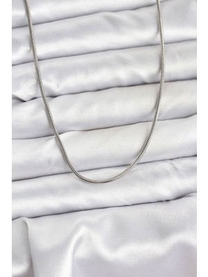 Clariss 316L Çelik Zincir Gümüş Renk 60 cm Yılan Zincir Kadın Kolye