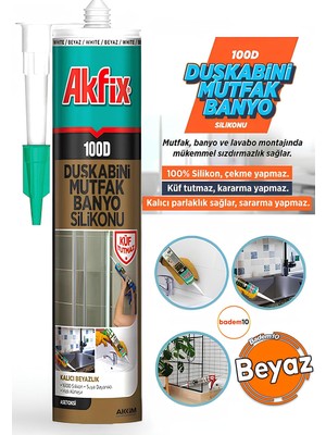 Empressco 100D Beyaz Duşakabin Lavabo Küvet Pvc Plastik Silikon Silikonu Mutfak Küf Tutmaz 280 ml - Fiyatı, Yorumları