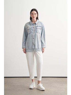 Eskişehir Mağazacılık MA04.12 Moodbasic Boncuk Püsküllü Denim Ceket