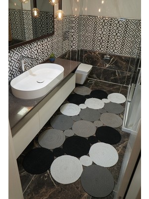 Empressco Hasır Jüt Dekoratif Siyah Beyaz Kilim Halı - Fiyatı, Yorumları