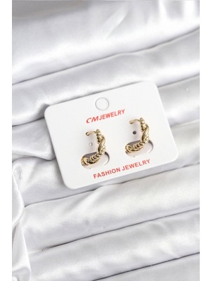 Clariss 14K Gold Renk Kaplama Burgu Model cm Kadın Küpe