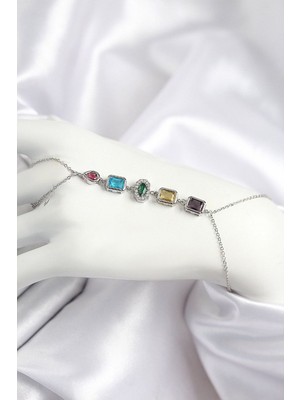 Clariss Pirinç Renkli Zirkon Taşlı Model Gümüş Renk Şahmeran