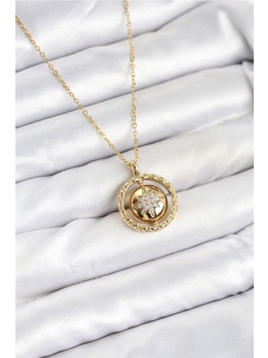 Clariss 316L Çelik Zincir Gold Renk Kutup Yıldızı Model Kadın Kolye