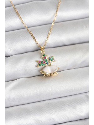 Clariss 316L Çelik Zincir Gold Renk Chirtsmas Bell Model Yılbaşı Temalı Kadın Kolye