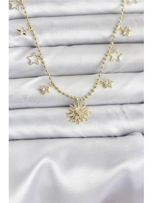 Clariss Pirinç Gold Renk Güneş Model Kadın Kolye