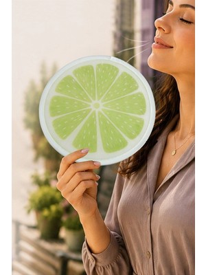 Marsilyan Limon Desenli Kore Yelpaze