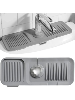 Empressco Antrasit Musluk Kenarı Silikon Esnek Su Tutucu Kaydırmaz Abdest Matı Musluk Banyo Mutfak Organizeri - Fiyatı, Yorumları