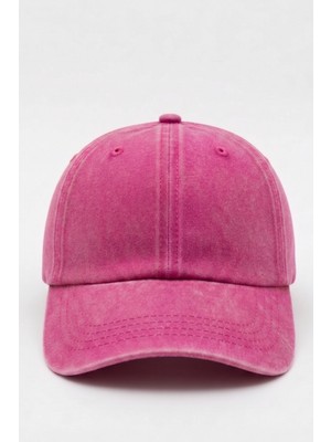 Mollycrush Unisex Koyu Pembe Yıkamalı Kot Outdoor Beyzbol Şapkası - Ayarlanabilir Spor Kep