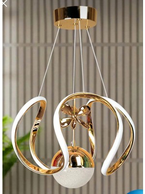 Empressco Şık Çocuk Odası 3 Renk Ledli Gold Kaplamalı Avize