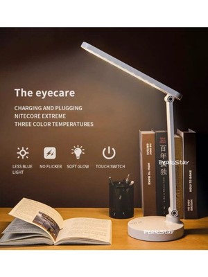 Empressco Şarjlı Dokunmatik LED Masa Lambası, 3 Kademe, USB Bağlantılı, Çalışma ve Okuma Işığı