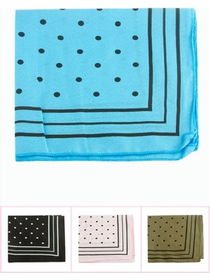 MiraLive Benekli Desenli Keten Bandana 50*50