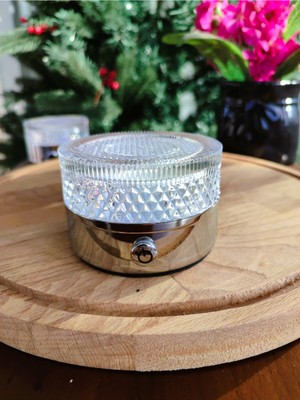 Empressco Şık Gümüş Renkli Dokunmatik Abajur 8X8X5 Cm, Modern Dekorasyon Için Ideal