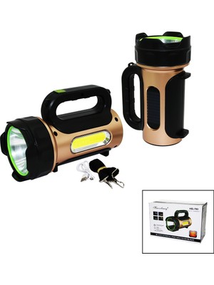 Akıllı Bayi 10W - Solar - USB Şarjlı 2ın1 El Feneri Renkli Fonksiyonel Smd LED