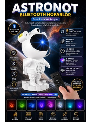 Empressco Renkli Astronot ve Galaxy LED Masa Lambası, Projeksiyon ve Zamanlayıcı Özellikleri