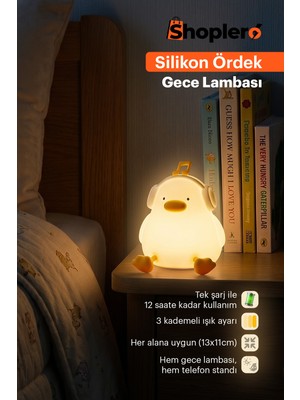 Empressco Yumuşak Işıkla Odanıza Huzur Katacak Silikon Ördek Gece Lambası
