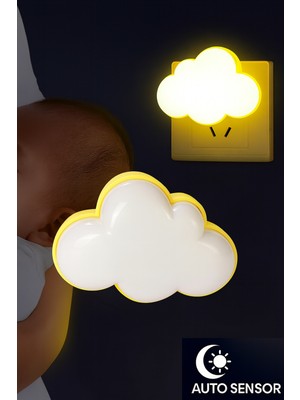 Empressco Bulut Şekilli LED Gece Lambası, Otomatik Sensörlü Çocuk ve Bebek Odası Işığı