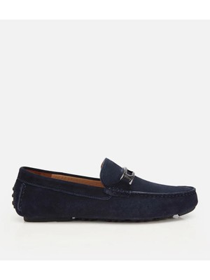 Hotiç 02AYH319360A680 ERKEK Süet Deri Lacivert Toka Detaylı Günlük Loafer