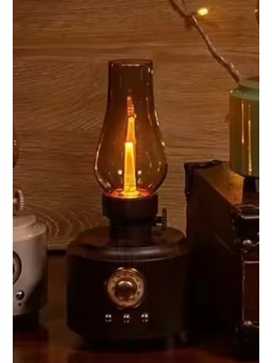 Empressco Nostaljik Gaz Lambası, Bluetooth Hoparlör, USB Şarj ve Kamp Işığı
