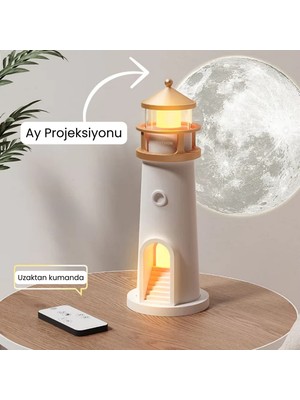 Empressco Dijital Ay Işığı Deniz Feneri Projektör, Bluetooth Hoparlör ve Hareket Sensörü