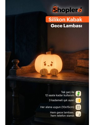 Empressco Yumuşak Silikon Üzgün Kabak Gece Lambası, Şık ve Sıcak Işık Seçeneği