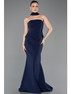 Abiyefon Straplez Peplum Kesim Uzun Abiye Elbise ABU5735