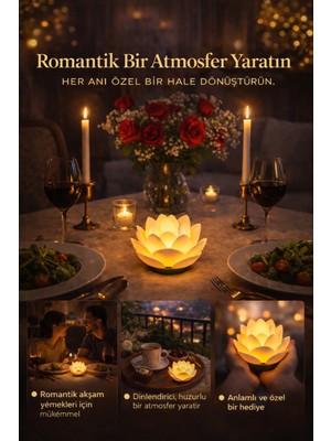 Empressco Yeşil Lotus LED Gece Lambası Seti (2’li) - Şık ve Enerji Tasarruflu Işık