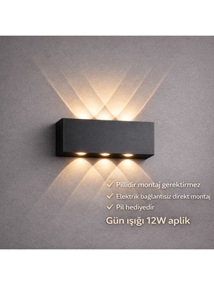 Empressco Modern Siyah Kasa ile Gün Işığı Ledli Pillı Dekorasyon Aksesuarı