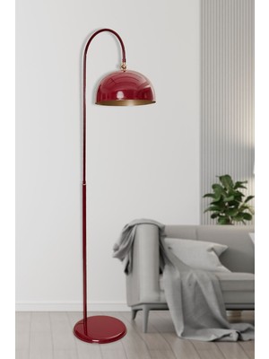Empressco Şık Bordo Metal Lambader, Modern Yerden Aydınlatma, Elegant Tasarım