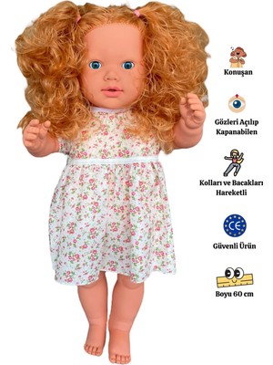 Empressco Büyük Boy Türkçe Konuşan Uzun Saçlı (Gövde Hariç) Et Bebek Oyuncak (60 Cm) - Fiyatı, Yorumları