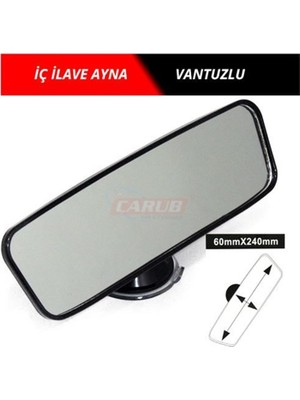 Carub İç Dikiz Aynası İlave Vantuzlu 24Cm