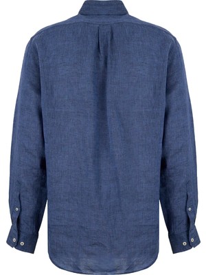 Brooks Brothers Mavi Erkek Düğmeli Regular Fit Melanj Gömlek