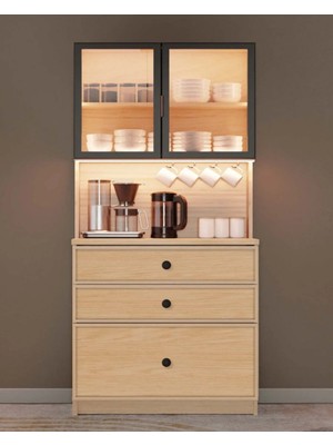 Miracool Meşe Kahve Köşesi / Komple Mdf / LED Işıklı