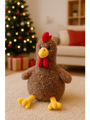 Empressco Peluş Çilli Horoz Tavuk 40 cm Oyuncak Tavuk Peluş Sesli Öter Yılbaşı Doğum Günü Hediyelik Peluş - Fiyatı, Yorumları