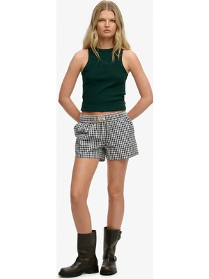 Superdry Lacivert Kadın Pötikare Şort W7110476A