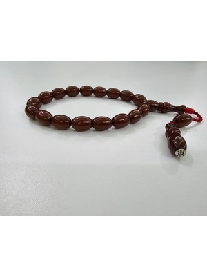 Zeyzun Usta Imzalı Bilek Boy Efe Maskot Sıkma Kehribar Tespih 15 x 11 mm Beyzi Kesim
