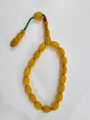 Zeyzun Usta Imzalı Bilek Boy Efe Maskot Sıkma Kehribar Tespih 15 x 11 mm