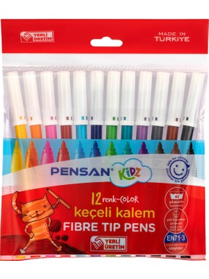 Pensan Kidz Keçeli Boya Kalemi 12'li (2'li Paket)