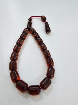 Zeyzun Usta Imzalı Bilek Boy Efe Maskot Sıkma Kehribar Tespih 15 x 11 mm Kapsül Kesim