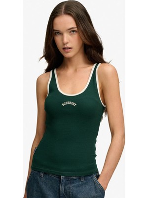Superdry Yeşil Kadın Logo Baskılı Atlet W6012170A