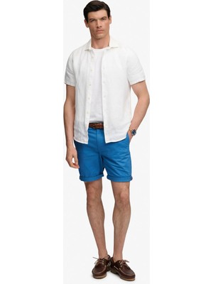 Superdry Chino Şort Erkek Mavi M7110486A-DCNPREMIUM Regular Chıno