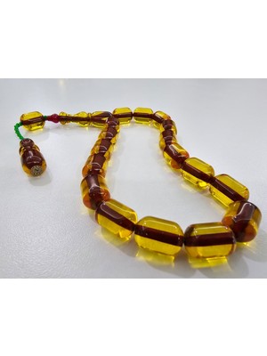 Zeyzun Usta Imzalı Bilek Boy Efe Maskot Sıkma Kehribar Tespih 15 x 11 mm Kapsül Kesim