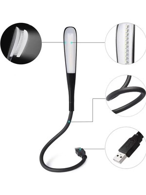 KSB Store Powermaster PM-24561 14 Ledli Siyah Esnek USB LED Lamba